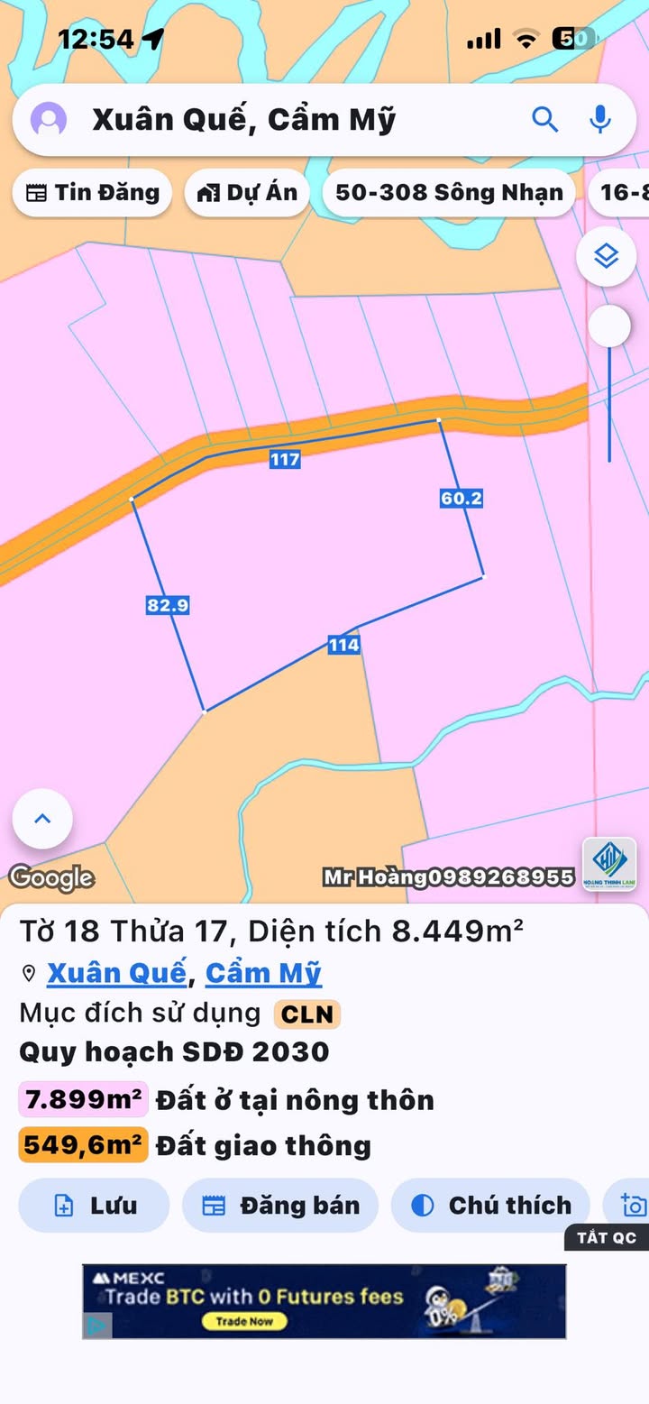 Đất vườn trái cây 8000m² xã Xuân Quế giá 46.8 tỷ - Đầu tư sinh lời ngay!