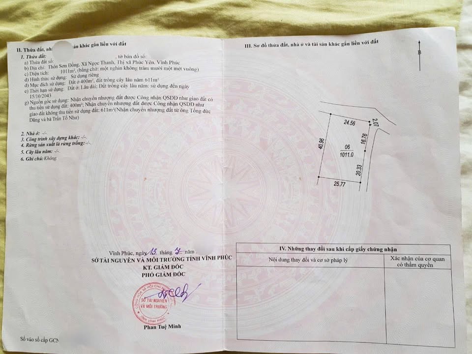 Đất phân lô Ngọc Thanh Vĩnh Yên 1011m² - Siêu phẩm trục kinh doanh