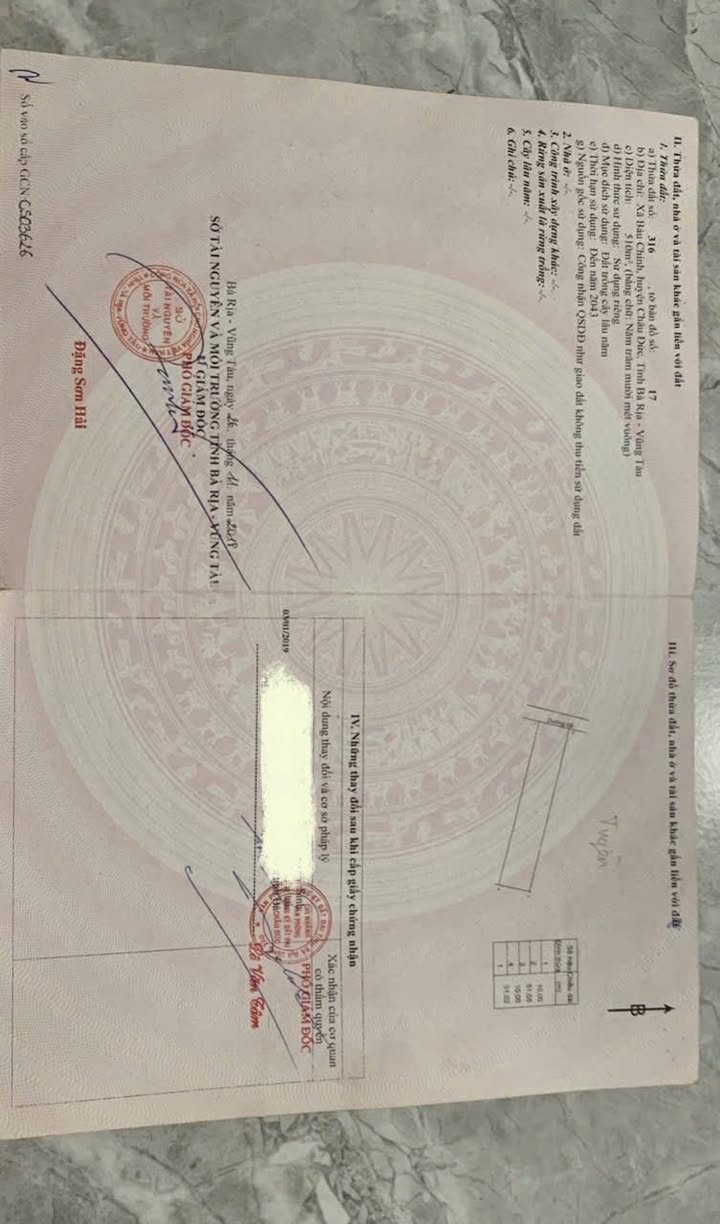 Đất Bàu Chinh Châu Đức 500m² giá 1.65 tỷ - Đầu tư sinh lời ngay!