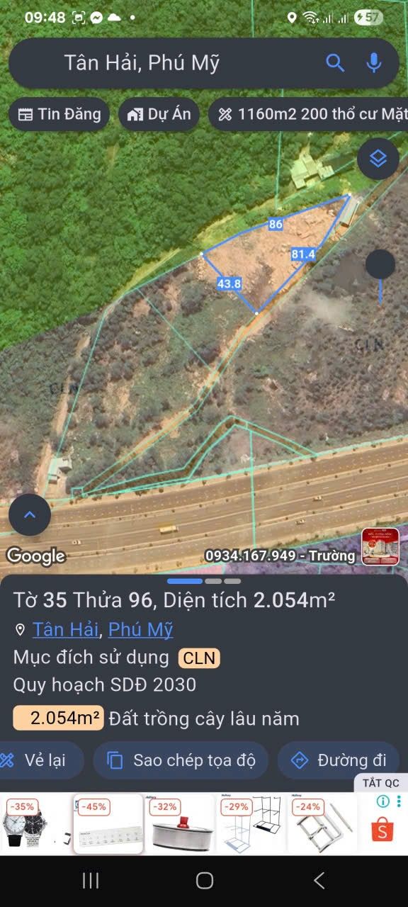 Bán đất 2000m² Tân Hải, Phú Mỹ chỉ 5.5 tỷ - Cơ hội đầu tư hấp dẫn!