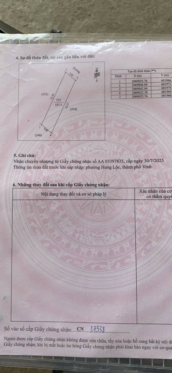 Đất nền Hưng Lộc Vinh 107m² giá 3.1 tỷ - Đường rộng ô tô tránh nhau!