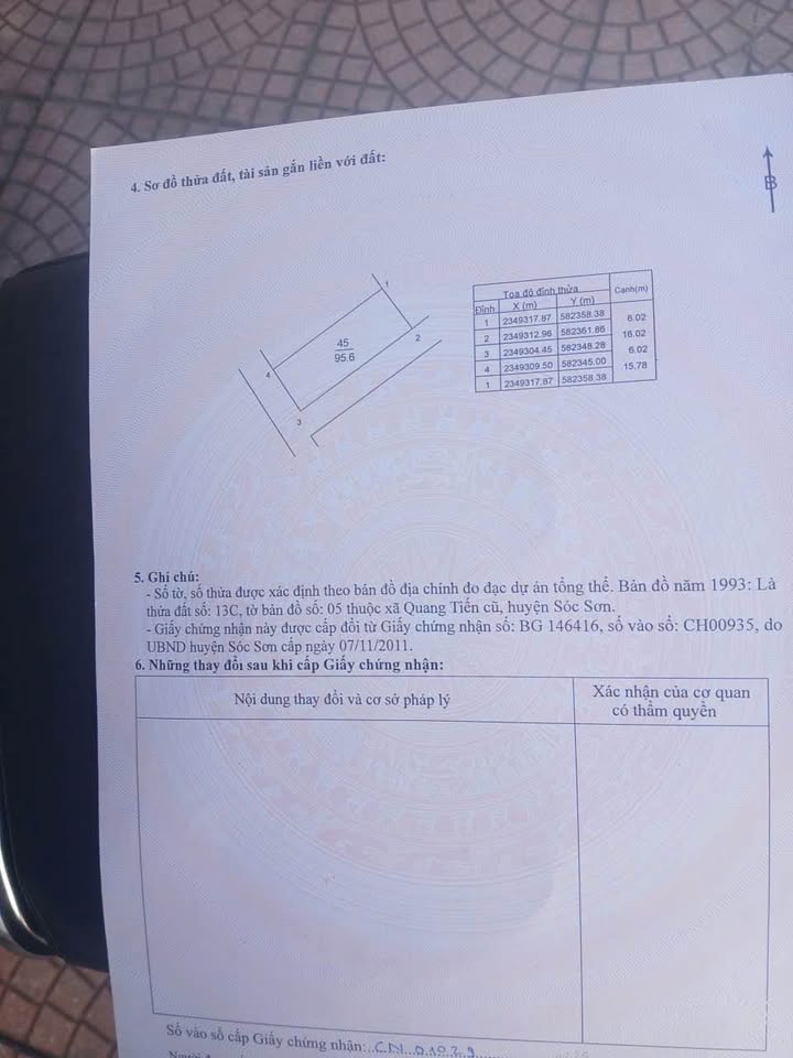 Đất thổ cư Thôn Bắc Thượng, Quang Tiến 96m² giá 3 tỷ - Tiềm năng sinh lời cao!