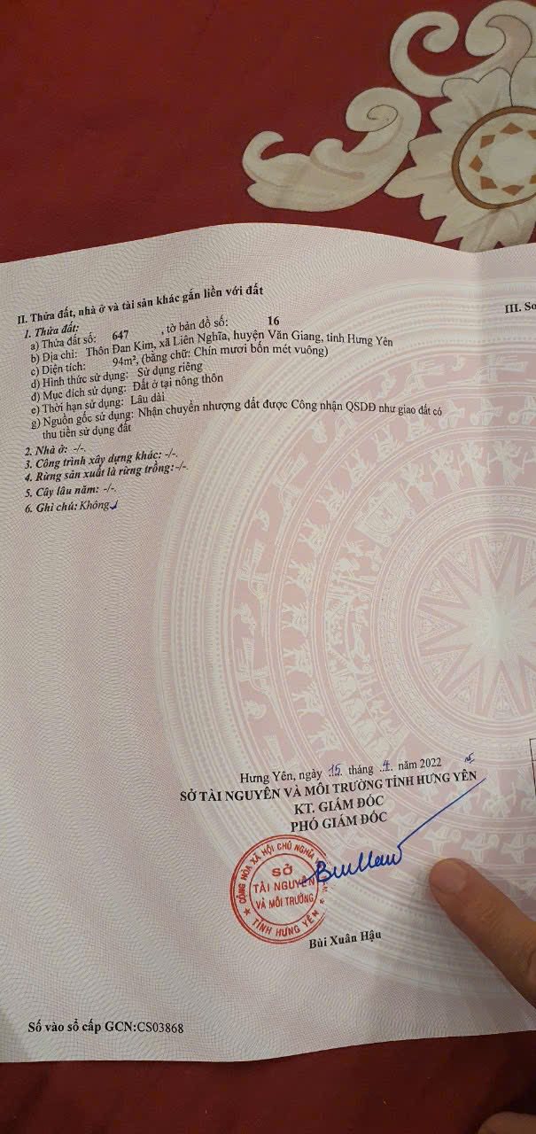 Đất nền Đan Kim - Văn Giang 94m² - Mặt tiền 5m, giá tốt tiềm năng tăng!