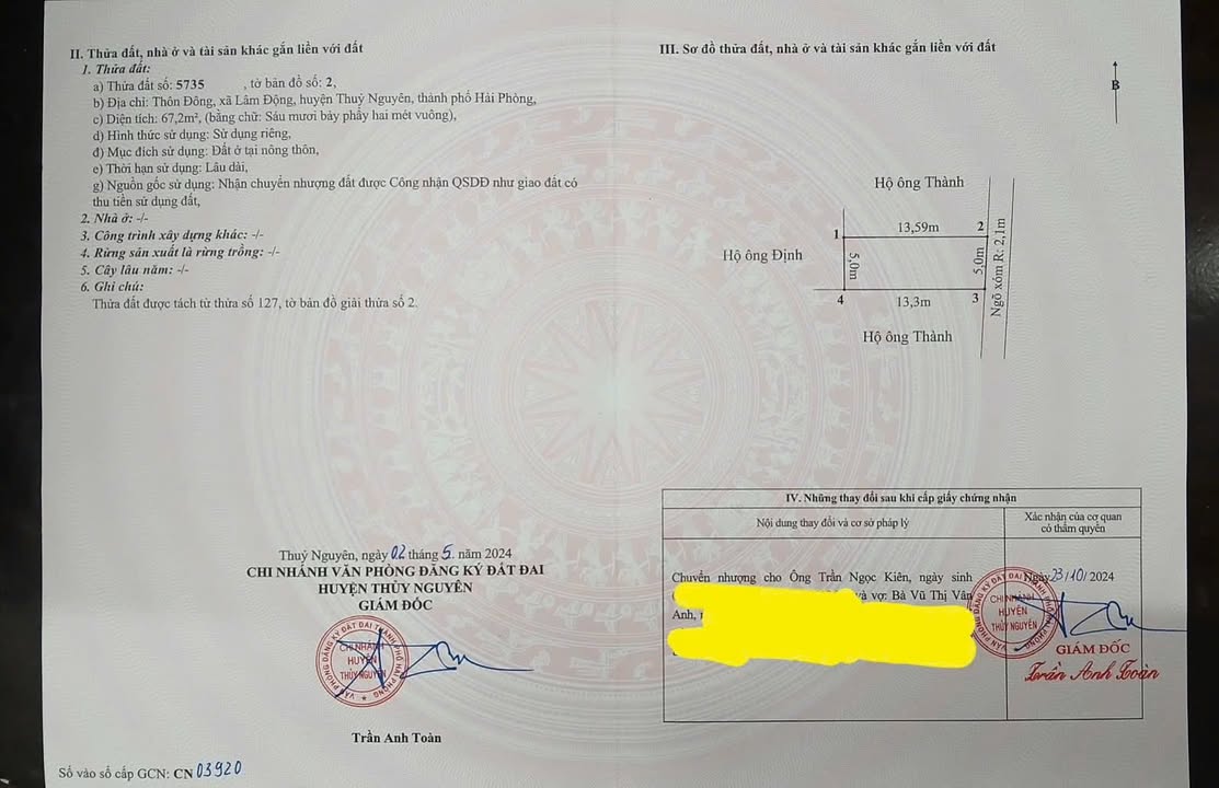 Đất thổ cư Thôn Đông, Lâm Động 67.2m² chỉ 1.6 tỷ - Vị trí đắc địa, ô tô tận cửa!