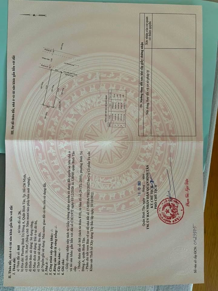 Đất lô 23 Hẻm 918 Đường Hương Lộ 2 Quận Bình Tân 60m² Giá 4.1 Tỷ - Sổ Hồng Chính Chủ!