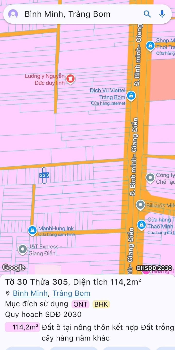 Đất nền Trảng Bom 115m² giá 1.3 tỷ - Sổ đỏ chính chủ, xây dựng tự do!