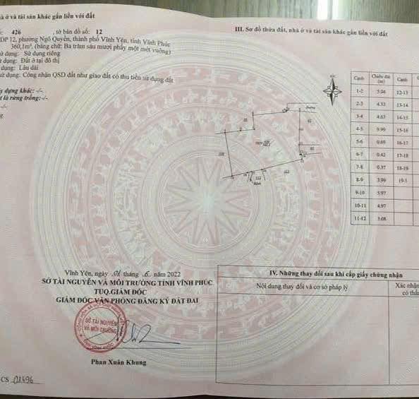 Đất nền Ngô Quyền, Vĩnh Phúc 360m² chỉ 1.152 tỷ - Cơ hội đầu tư sinh lợi!