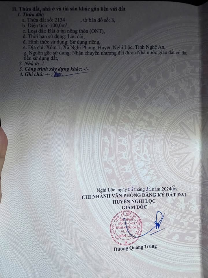 Đất nền Nghi Phong 100m² giá 2 tỷ - Đường rộng ô tô vào thoải mái!