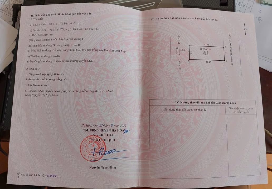 Lô đất 310m² Quốc lộ 32C, Minh Côi, Hạ Hòa chỉ 1 tỷ - Cơ hội đầu tư sinh lời!