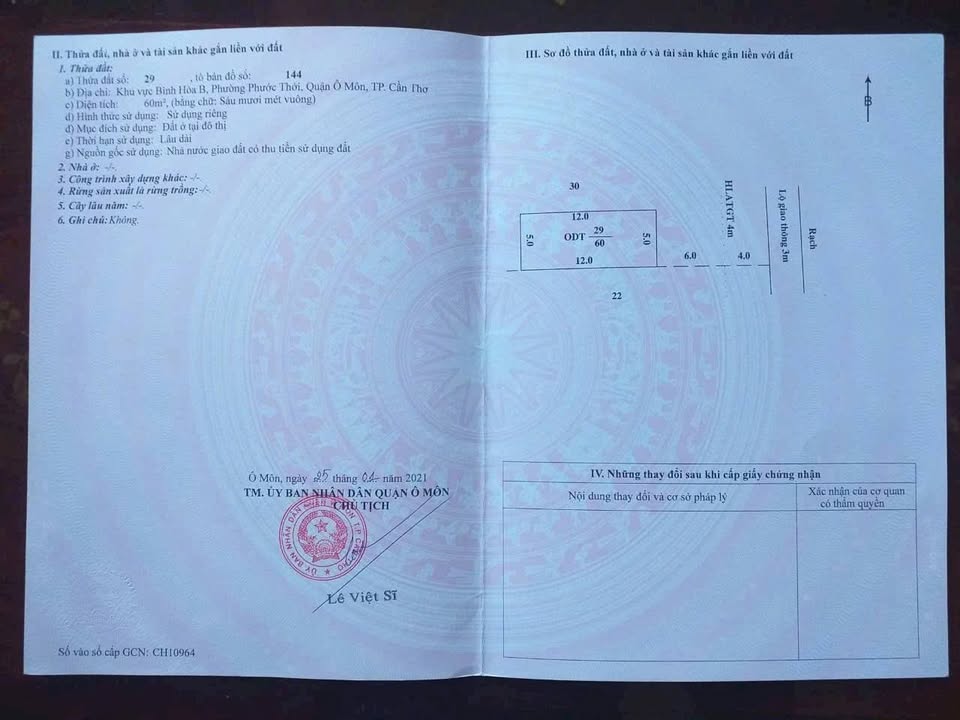 Đất mặt tiền đường Phước Thới, Ô Môn, Cần Thơ 280m² giá 820 triệu - Đầu tư sinh lời ngay!