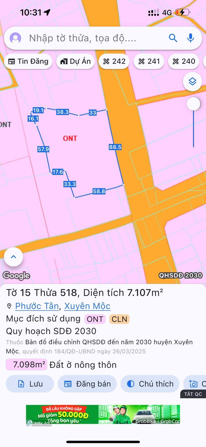 Đất nền mặt tiền tỉnh lộ 328, Phước Tân, Xuyên Mộc 7107m² - Cơ hội đầu tư vàng!