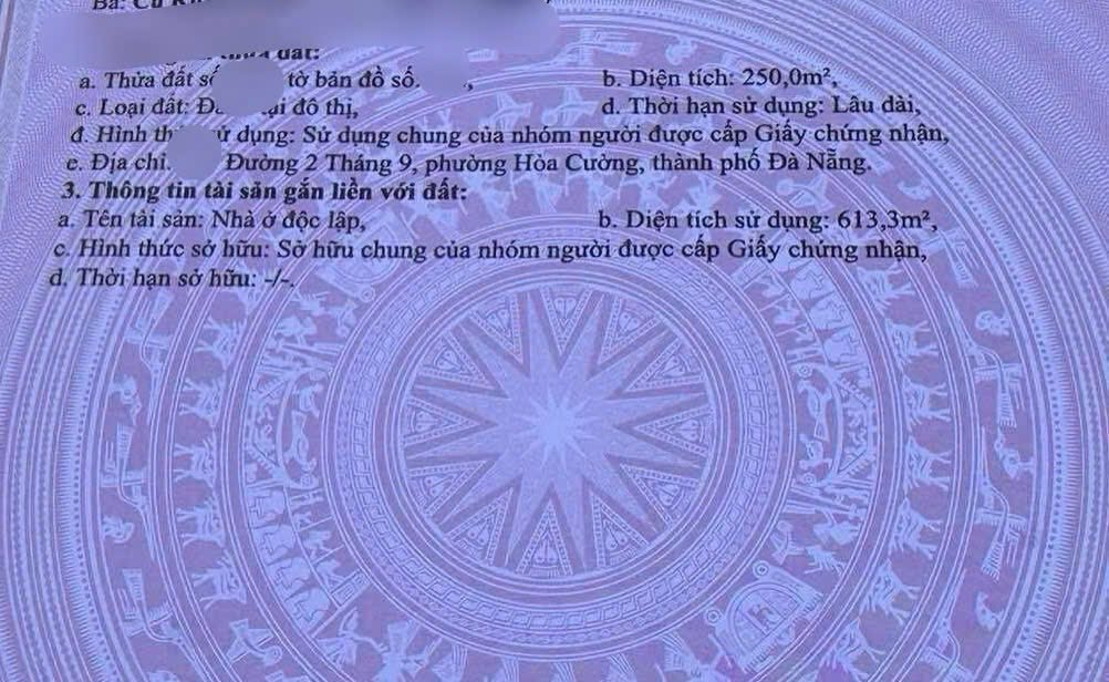 Nhà 4 tầng mặt đường 2 Tháng 9, Đà Nẵng 250m² giá 50 tỷ - Đầu tư sinh lời ngay!
