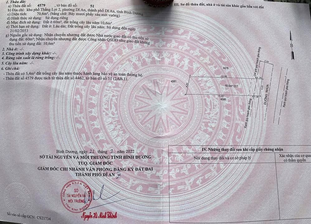 Đất Dĩ An 70m² giá 3.85 tỷ - Vị trí đẹp, tiện ích đầy đủ