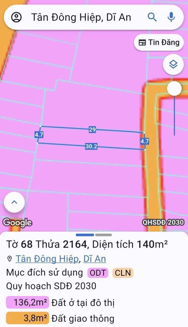 Đất thổ cư 140m² phường Tân Đông Hiệp, Dĩ An chỉ 4.1 tỷ - Hỗ trợ ngân hàng