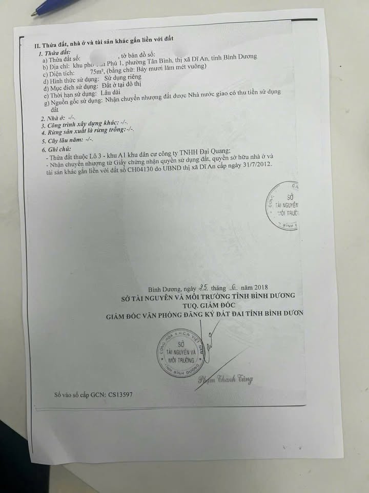Đất tặng nhà cấp 4 mặt tiền KDC Đại Quang Dĩ An 75m² giá 4.15 tỷ - Cơ hội đầu tư lý tưởng!