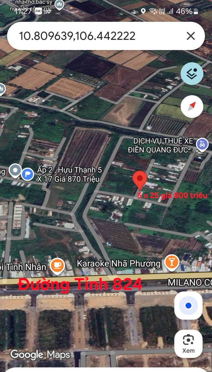 Đất nền 125m² Hựu Thạnh, Đức Hòa - Giá chỉ 799 triệu, đầu tư sinh lời ngay!