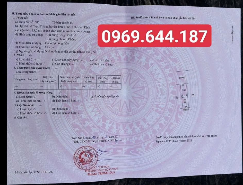 Đất chính chủ 95m² xã Trực Thắng chỉ 860 triệu - Sổ đỏ sẵn sàng giao dịch!