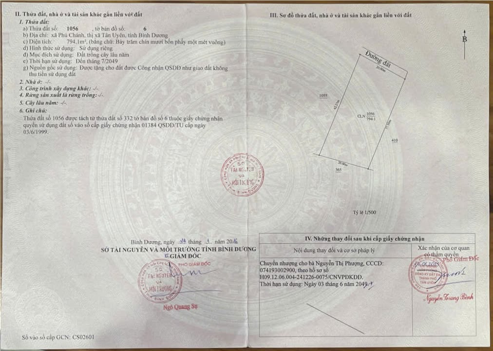 Đất thổ cư Phú Chánh, Tân Uyên 794m² giá 5.5 tỷ - Đầu tư sinh lời ngay!