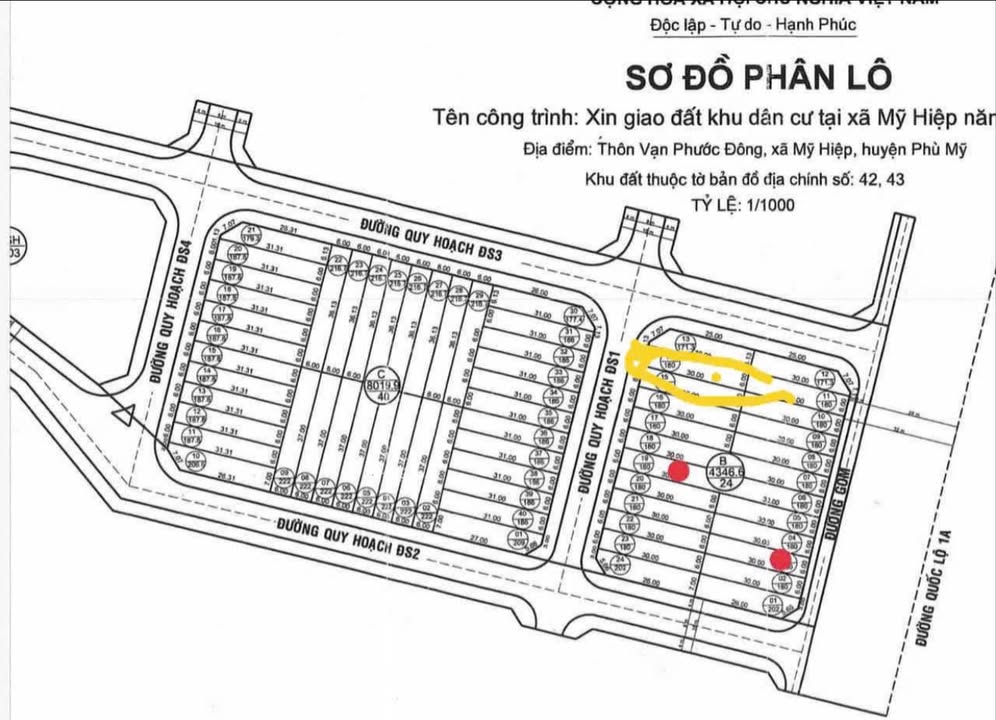 Đất nền mặt tiền Quốc lộ 1A, Mỹ Hiệp, Phù Mỹ, 180m² - Cơ hội đầu tư hấp dẫn!
