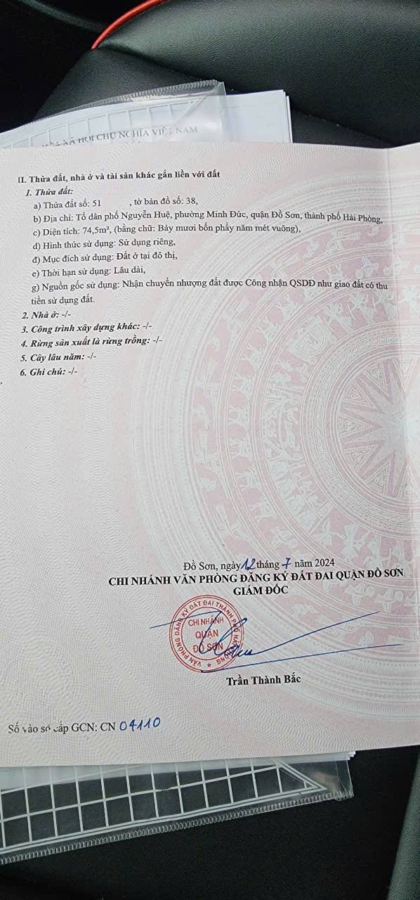 Đất nền khu công nghiệp Đồ Sơn 74,5m² giá 1,68 tỷ - Sổ đỏ chính chủ