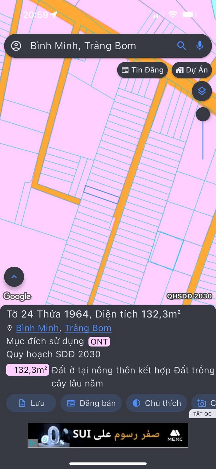 Đất thổ cư Bình Minh Trảng Bom 130m² giá 1.4 tỷ - Sổ đỏ chính chủ!