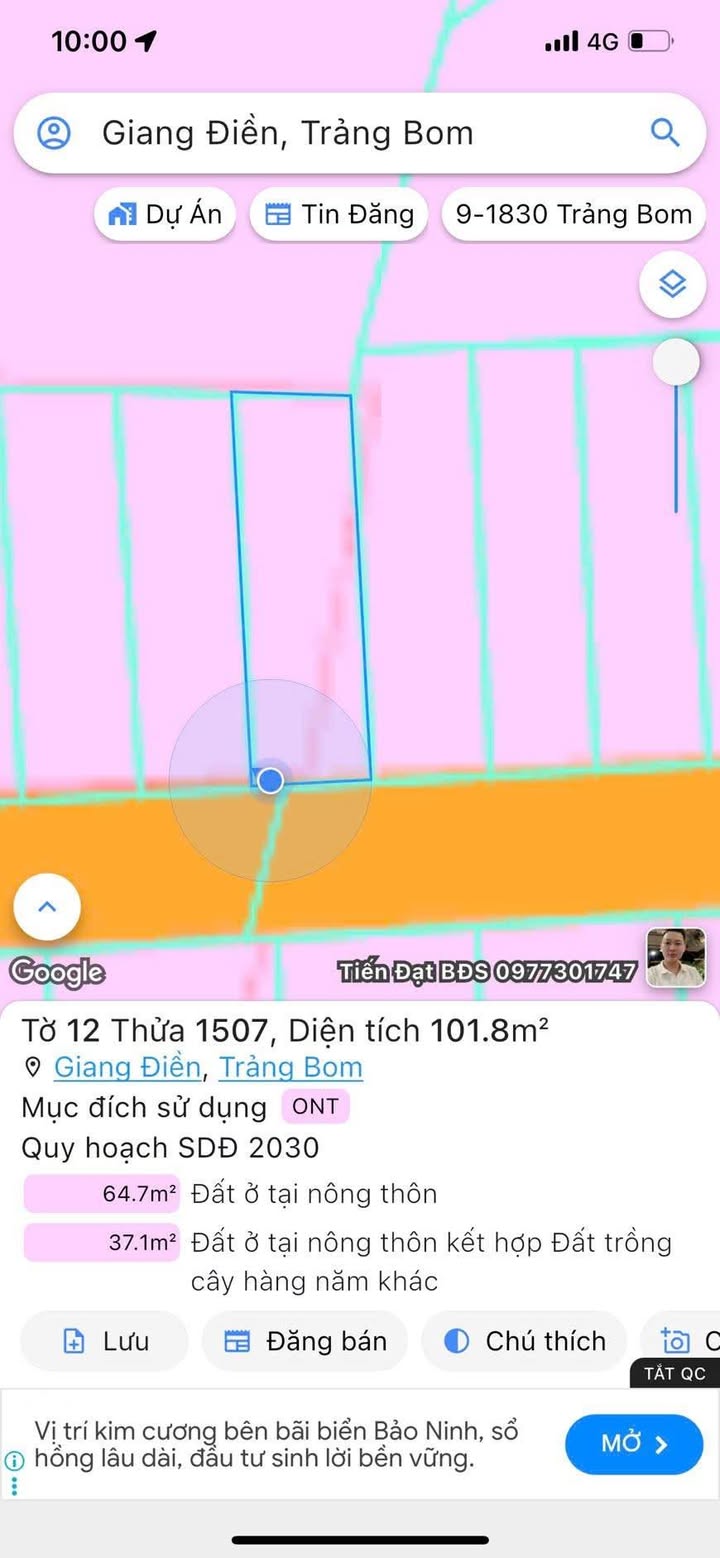 Đất nền Giang Điền 101m² giá chỉ 850 triệu - Cơ hội đầu tư tuyệt vời!