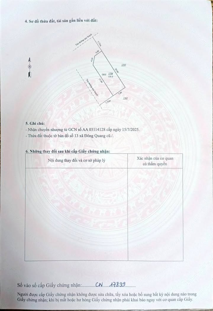 Đất nền mặt tiền 7m tại Đông Quang, Thanh Hóa - Diện tích 135,5m², Chính chủ bán gấp!
