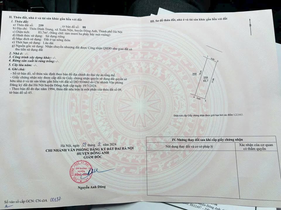 Đất thổ cư 84m² tại Xuân Nộn, Đông Anh - Bán gấp giá tốt!