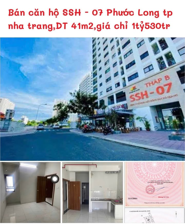 Căn hộ SSH-07 Phước Long Nha Trang 41m² giá 1.53 tỷ - Sẵn sàng vào ở!