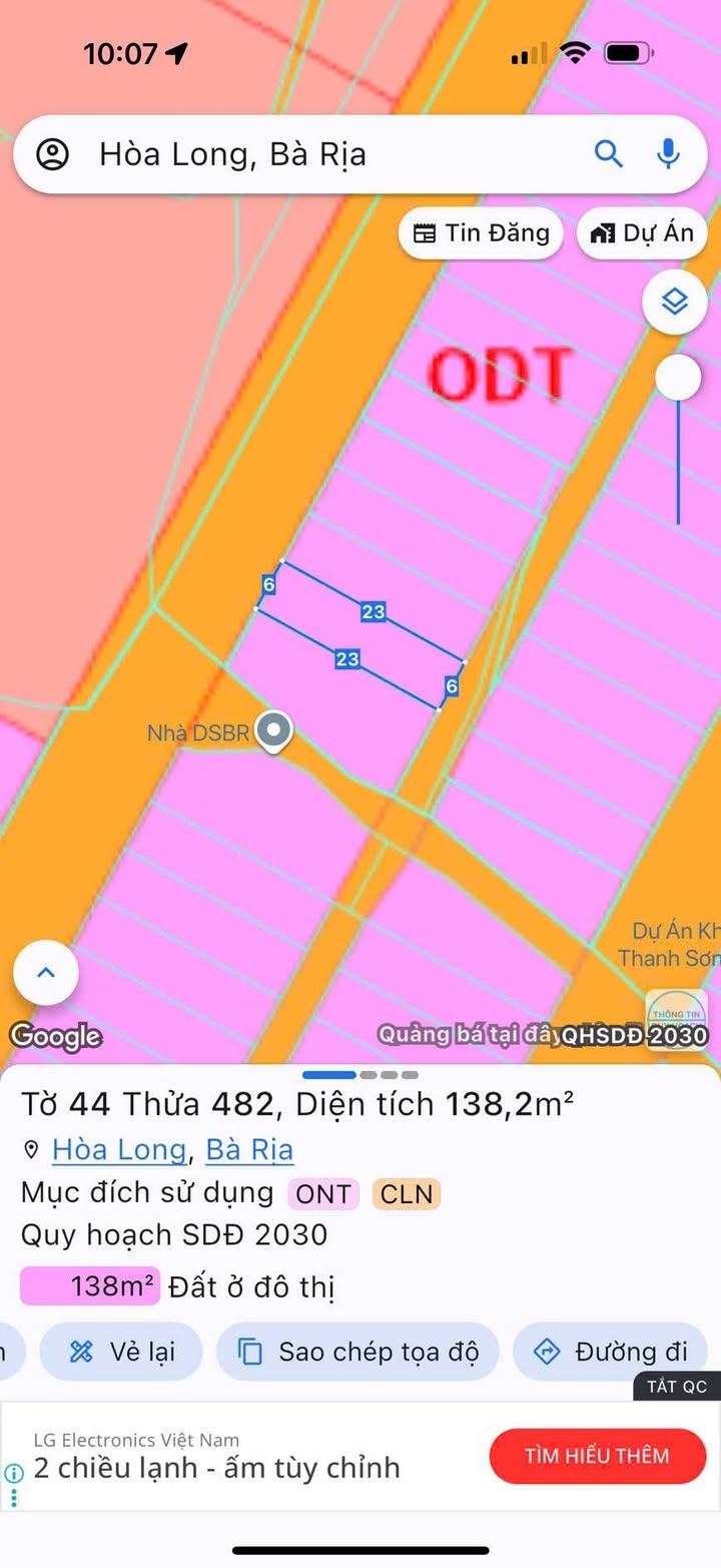 Bán lô đất thổ cư 138m² tại xã Hòa Long, Bà Rịa - Giá 2.68 tỷ - Vị trí đắc địa gần bệnh viện!