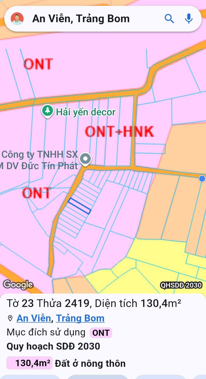 Đất nền An Viễn, Trảng Bom, Đồng Nai 150m² giá chỉ 789 triệu - Tiềm năng sinh lời cao!