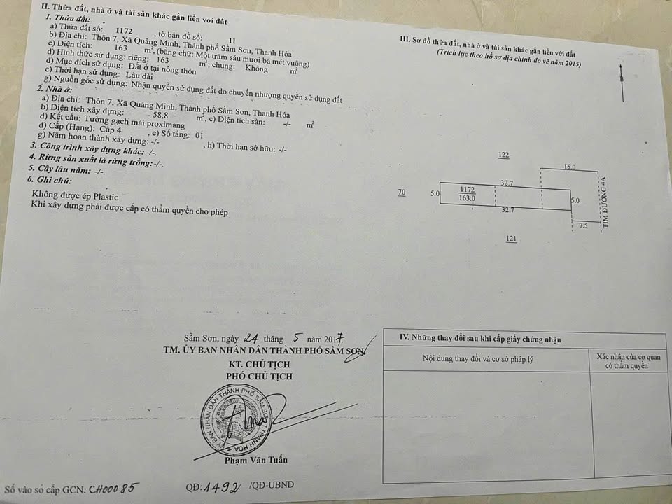 Nhà bán đường 4A, phường Nam Sầm Sơn 163.5m² - Vị trí kinh doanh sầm uất!