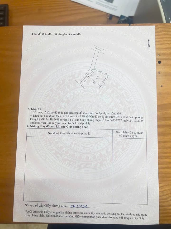 Đất nền Yên Bài, Ba Vì 395m² giá 4.042 tỷ - Cơ hội đầu tư hấp dẫn!