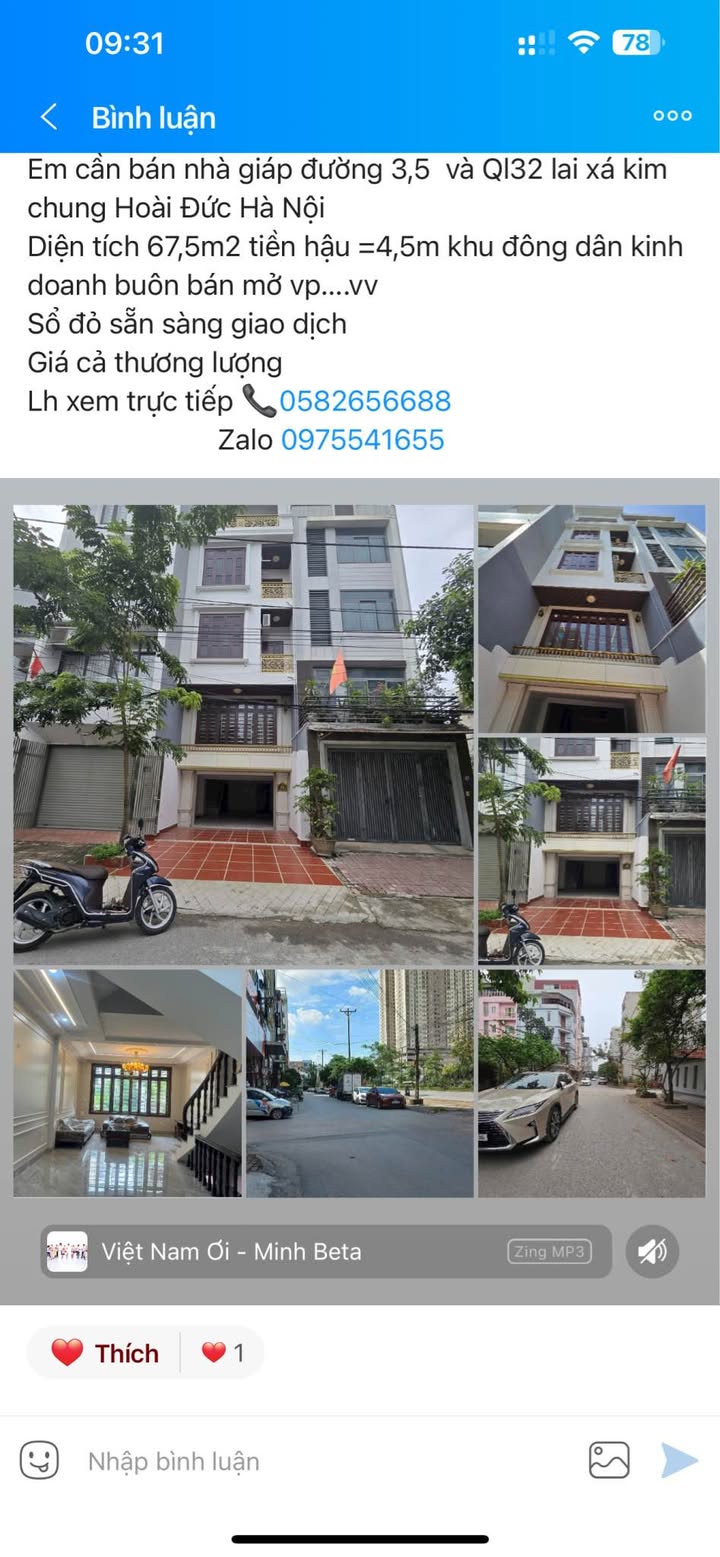 Nhà riêng tại Kim Chung, Hoài Đức 67,5m² - Kinh doanh thuận lợi!