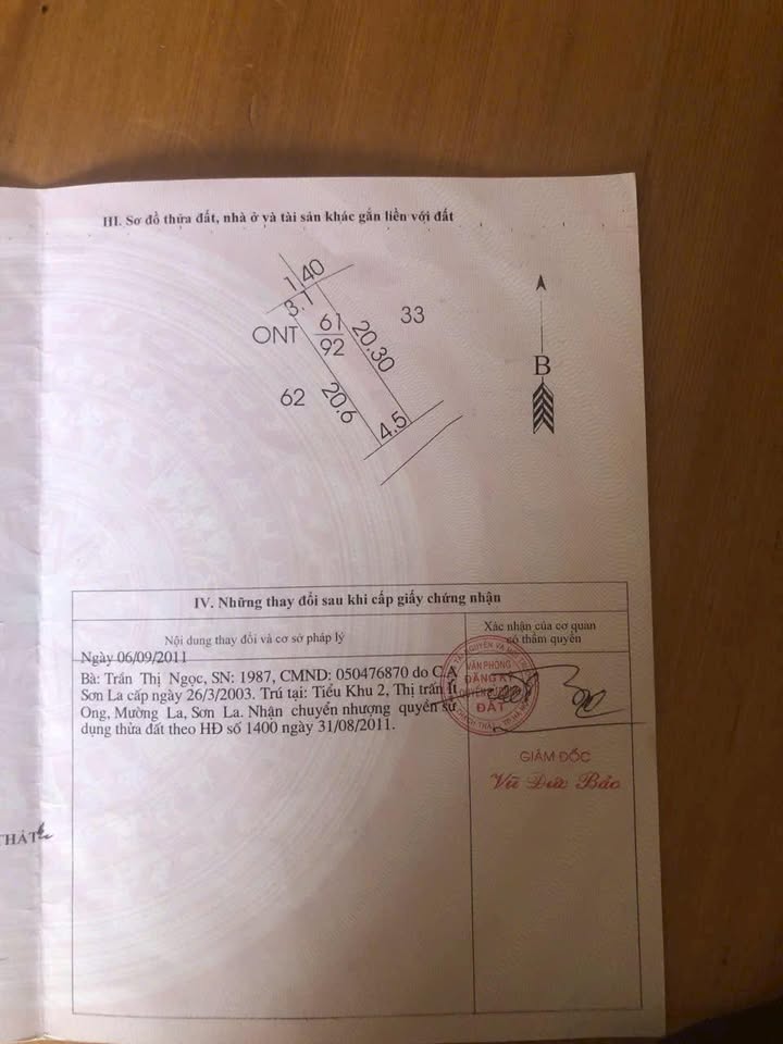 Lô đất thổ cư 92m² thôn 1, xã Hạ Bằng - Mặt tiền 4.5m, giá thỏa thuận!