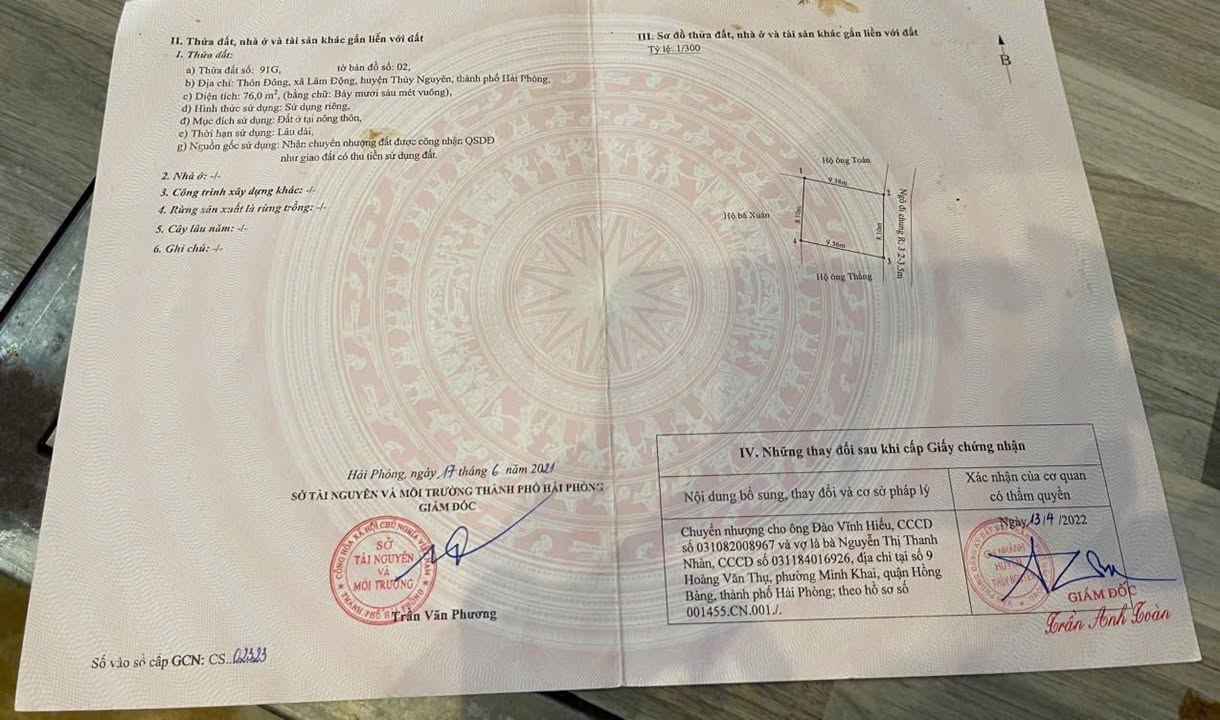 Đất nền Lâm Động - Thủy Nguyên 76m² chỉ 1.8 tỷ - Đầu tư sinh lời ngay!