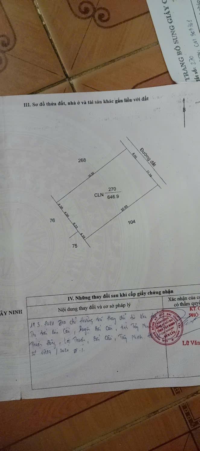 Đất nền Bến Cầu 703m² giá 2 tỷ - Sổ đỏ chính chủ, xây dựng tự do!