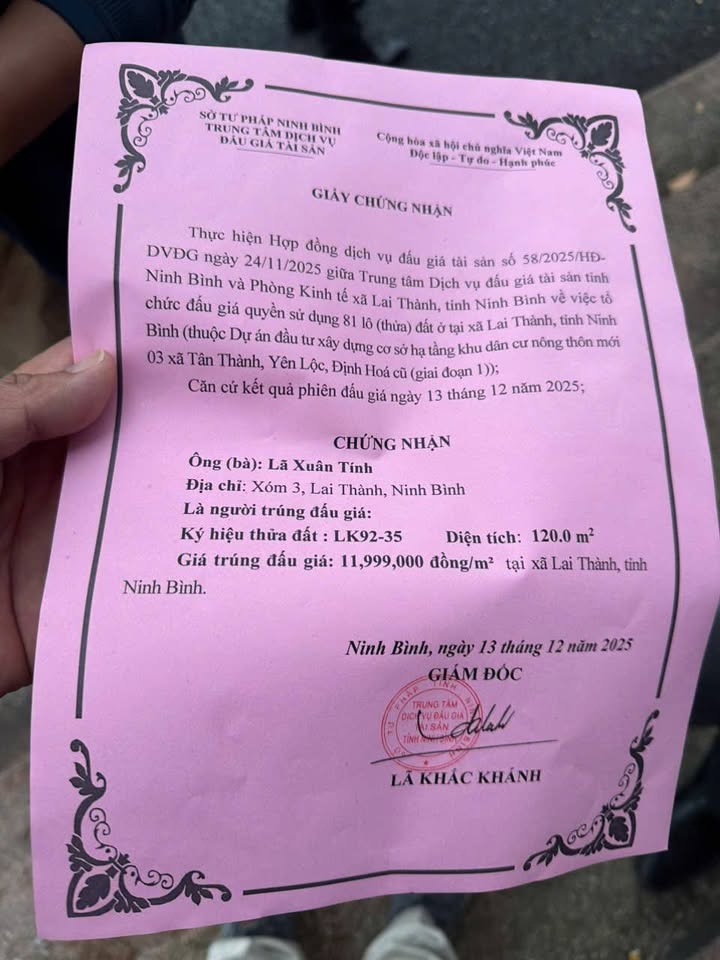 Đất nền xã Lai Thành, Kim Sơn 120m² giá 1.44 tỷ - Cơ hội đầu tư hấp dẫn!