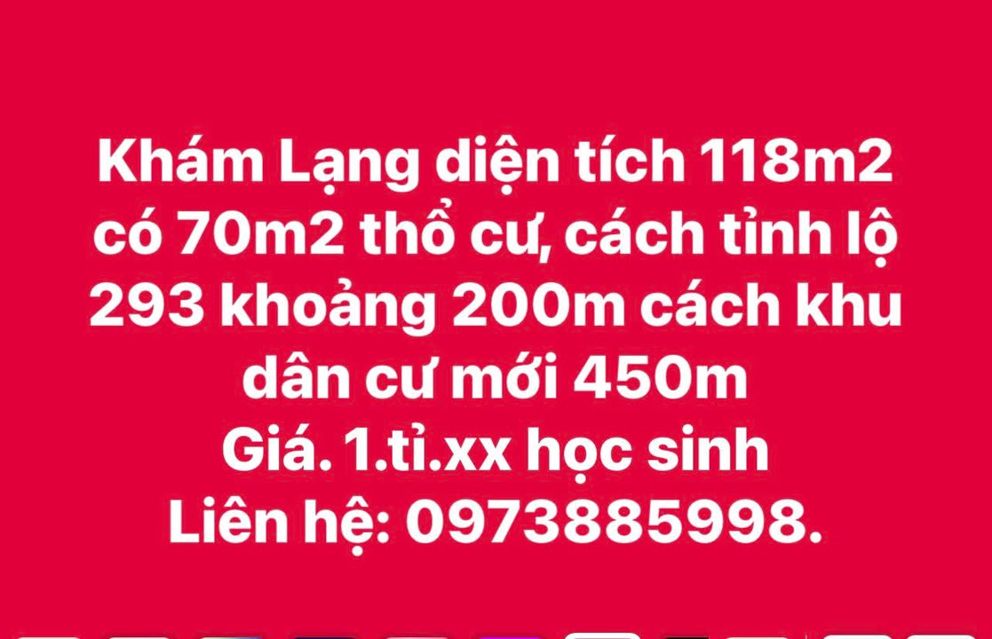 Đất thổ cư 70m² tại Khám Lạng, Lục Nam, Bắc Giang - Giá chỉ từ 1 tỷ!