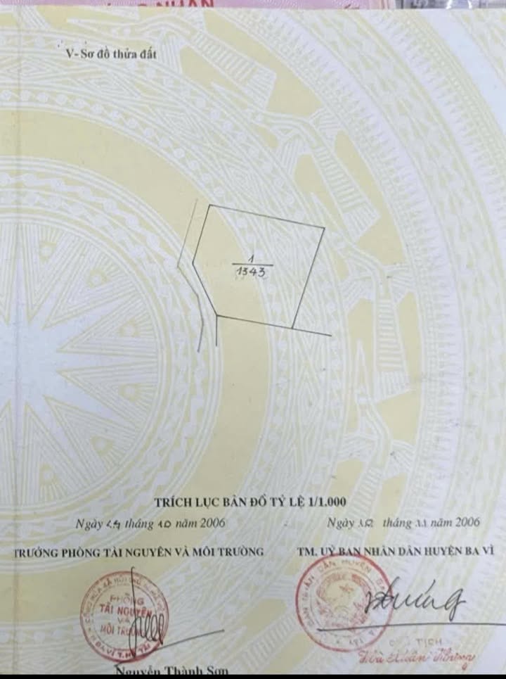 Đất nền Yên Bài Ba Vì 1343m² - Đầu tư nghỉ dưỡng lý tưởng!