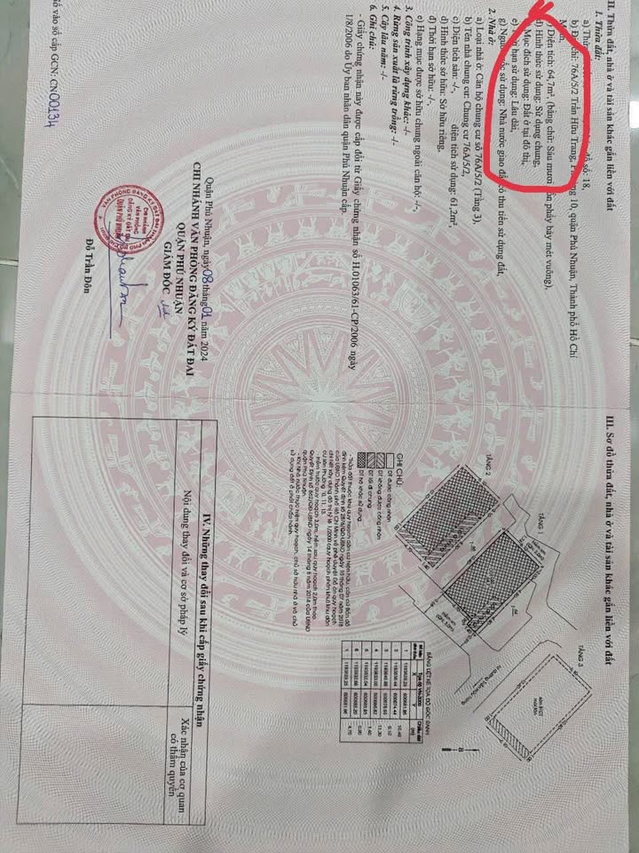 Căn hộ 76A Trần Hữu Trang 65m² giá 2.39 tỷ - Sổ hồng lâu dài, chính chủ!