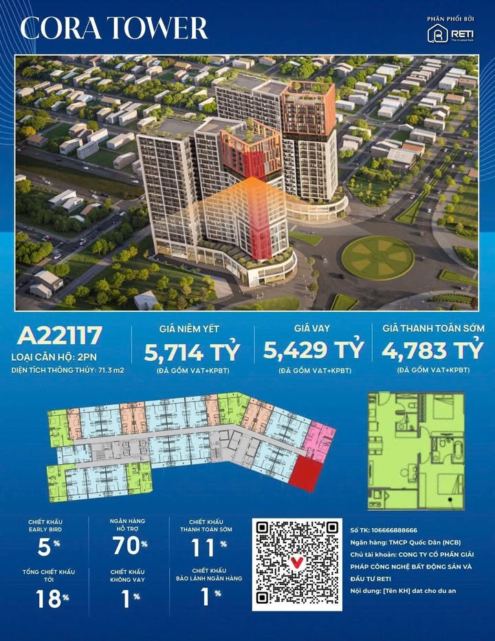 Căn hộ Cora Tower Đà Nẵng 71m² giá 4.783 tỷ - Căn góc tuyệt đẹp chờ chủ mới!