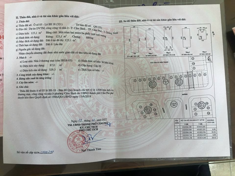 Shophouse mặt đường Vincom Cẩm Phả 123m² giá 5.2 tỷ - Cơ hội vàng đầu tư!