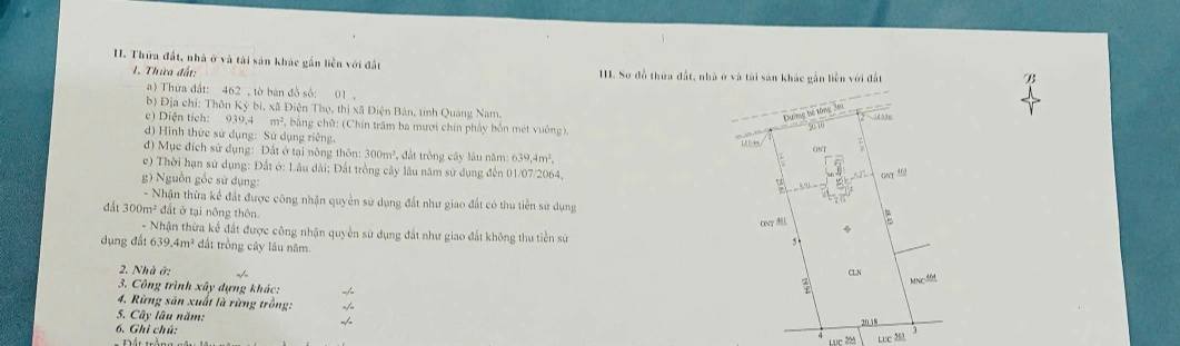 Đất nền Điện Thọ, Điện Bàn 1000m² giá chỉ 1 tỷ - Cơ hội đầu tư tuyệt vời!