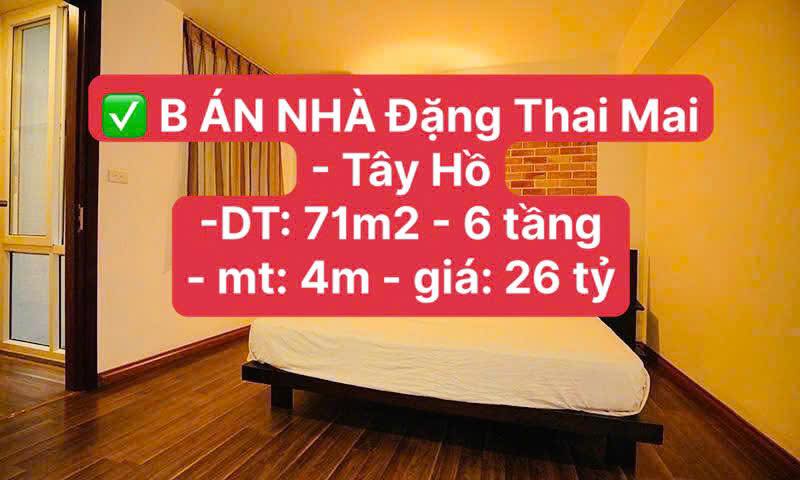 Nhà Đặng Thai Mai, Tây Hồ 71m² giá 26 tỷ - Thiết kế hiện đại, thang máy xịn!