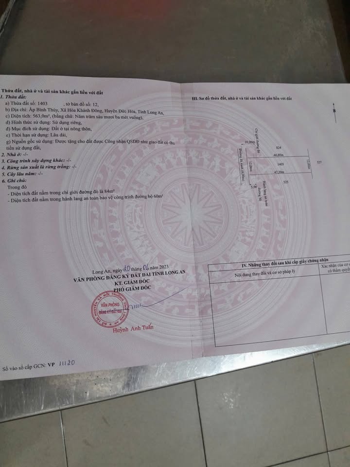 Đất thổ cư Hòa Khánh Đông 1034m² giá thỏa thuận - Đường bê tông 6m, xe tải vào tận nơi!