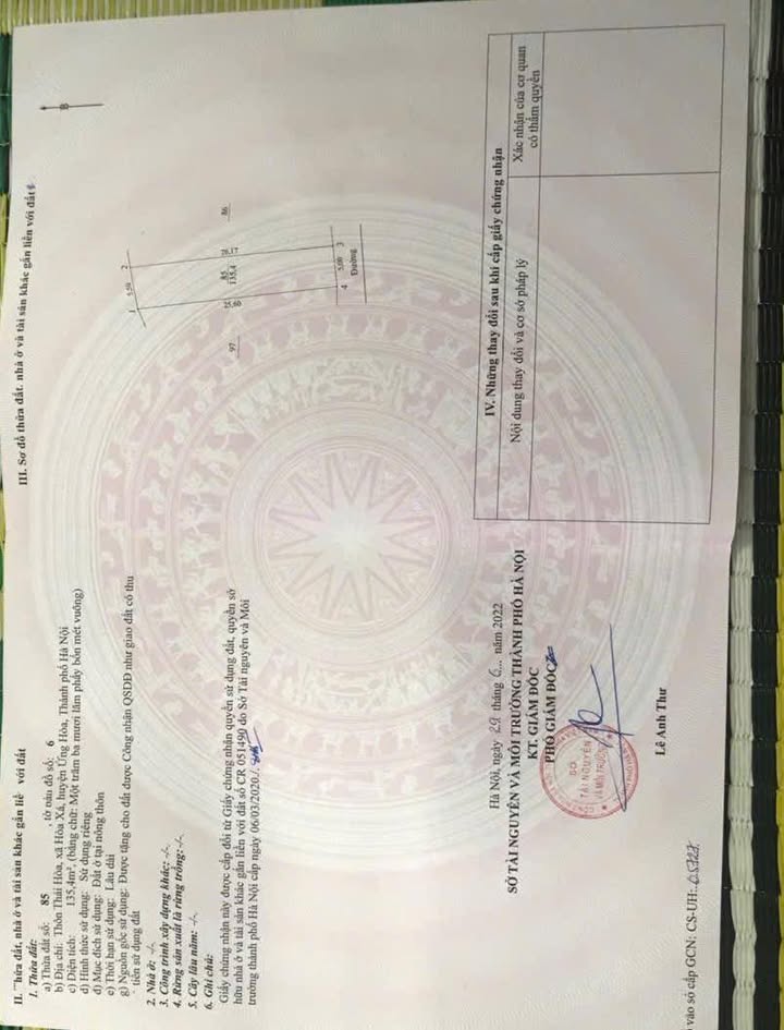 Đất thổ cư Thôn Thái Hoà, xã Hòa Xá, 135.4m² - Sổ đỏ chính chủ, giá thỏa thuận!