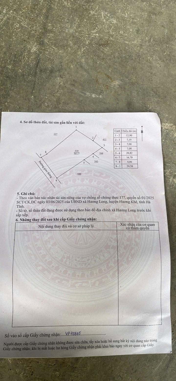 Đất lối 2 đường Trần Phúc Hoàn, Hương Khê 4676m² giá 1.2 tỷ - Cơ hội đầu tư hấp dẫn!