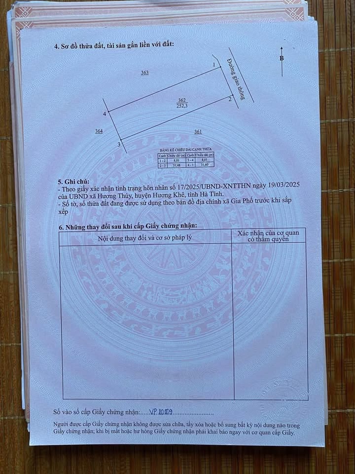 Đất thổ cư 240m² tại Gia Phố, Hương Khê - Sổ hồng trao tay chỉ 400 triệu!