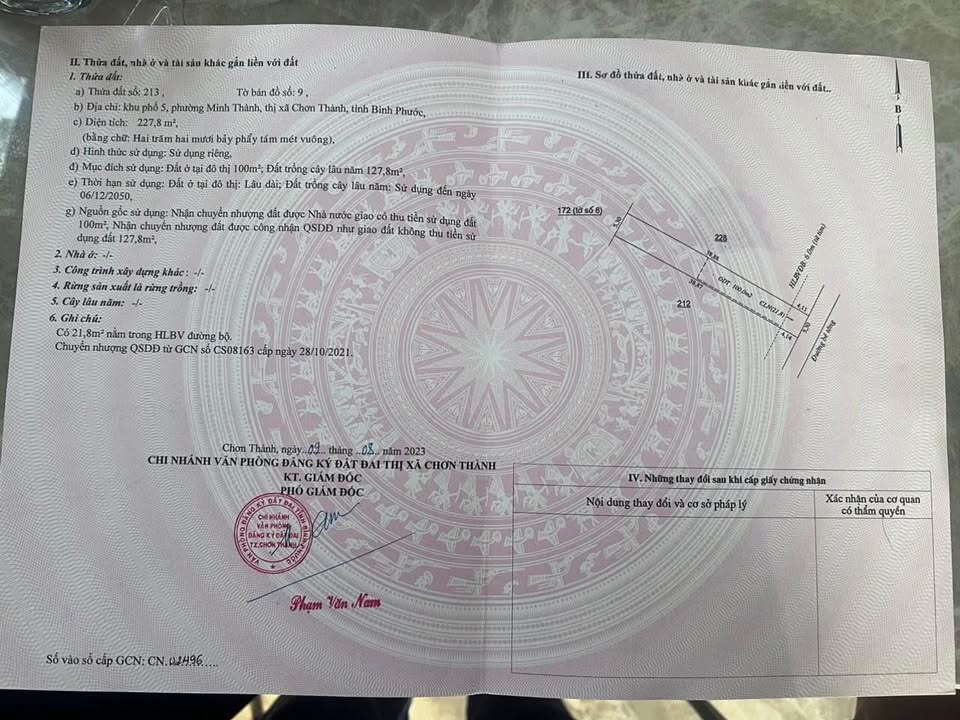 Đất mặt tiền đường Minh Thành, Chơn Thành 227m² giá 538 triệu - Đầu tư sinh lời tiềm năng!